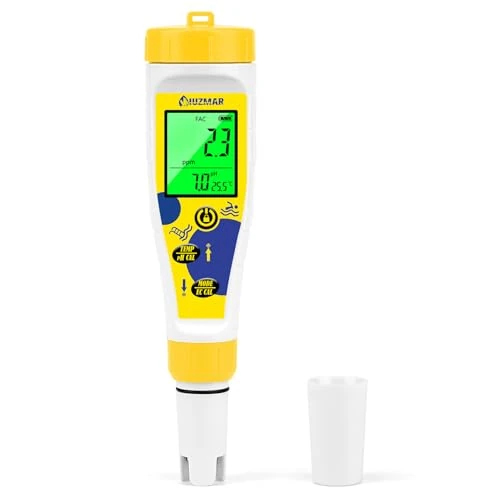 Offerta a tempo: Misuratore Cloro libero e pH Digitale, Test Piscina pH Cloro Sale, Visualizza pH, Sale e Temperatura Simultaneamente, Misuratore Acqua 7 in 1 pH, Salinità, EC, TDS, ORP e Temp per Idroponica, Acquario - 10% da 49.99 € a 44.99 €