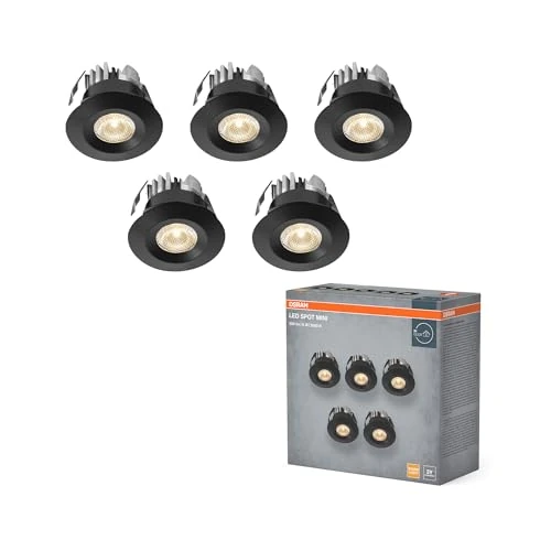 Tijdelijke aanbieding: Osram Mini-led-inbouwspot, 6 W, wit, IP44, 5 stuks, plafondspots, 42 mm, 480 lm, badkamer, keuken, warmwit, 3000 K van 39.65 € naar 39.65 € (0.00% korting)