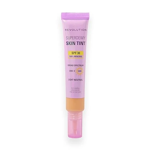 Oferta limitada: Revolution Superdewy SPF30 Skin Tint, Tinte Facial Ligero SPF 30 para Piel Sensible y con Tendencia Acneica, Cobertura Modulable, Vegano, Light Neutral, 28 ml de 11.22 € a 11.22 € (ahorro 0.00%)