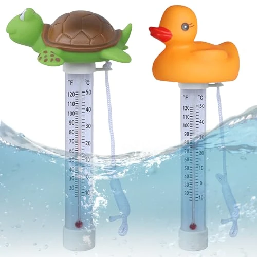 Offerta a tempo: 2 termometri galleggianti per piscina, con cavo di fissaggio, termometro galleggiante per piscine idromassaggio per tutte le piscine esterne e interne, spa, vasche idromassaggio, acquari (verde) - 0.00% da 8.70 € a 8.70 €