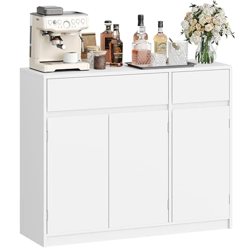Offerta a tempo: Hzuaneri Credenza Cucina, Credenza Soggiorno, 33 x 100 x 81,5 cm, Bianco - 0.00% da 97.99 € a 97.99 €
