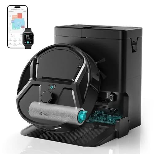 Lefant M210 PRO OMNI Saugroboter mit Roller Wischfunktion,18000 Pa,Vermeiden von Hindernissen,Präzise Laserkartierung & Navigation,No-Go-Zone,Extra breite Reinigungsbahn,2.4G/5G, App und Alexa,Schwarz