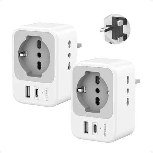 Zeitlich begrenztes Angebot: TESSAN Reiseadapter UK Stecker auf Italienisch von 45.99 € auf 45.99 € (0.00% Rabatt)