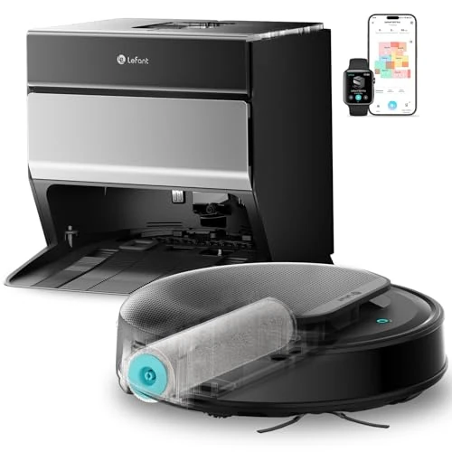 Lefant M5 Pro Robot Aspirapolvere Lavapavimenti con Rullo, Autopulizia Rullo, Sistema Anti-Groviglio, Stazione Automatica 120 Giorni, Aspirazione 18000 Pa, Controllo Vocale, Argento