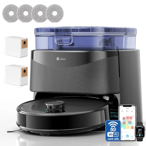 Offerta a tempo: Lefant M3 Ultra Robot Aspirapolvere Lavapavimenti con Mappatura, Laser dToF 360°, 23000Pa, Mop Rotanti 75°C con Asciugatura, Autosvuotamento 3,2L, Evitamento PSD, WiFi 2.4G/5G, Alexa/App, Nero - 73% da 1399.99 € a 379.99 €