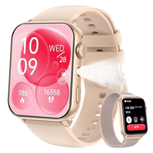 Offerta a tempo: IOWODO Smartwatch Uomo Donna 2026,Orologio Fitness con Chiamate,1.91" Smart Watch Monitor del SpO2/ Sonno,24H Cardiofrequenzimetro,100 modalità Sportive,Fitness Tracker per Android iOS rosa - 80% da 99.99 € a 19.99 €