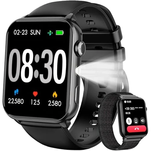 Offerta a tempo: IOWODO Smartwatch Uomo Donna, 1.91" Orologio Fitness con Chiamate Bluetooth, Monitor del SpO2/ Sonno, 24H Cardiofrequenzimetro, 100+ modalità Sportive, Fitness Tracker per Android iOS (2 Cinturini) - 70% da 99.99 € a 29.99 €