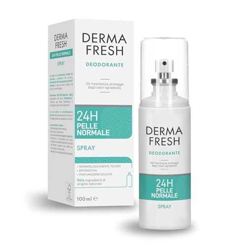 Offerta a tempo: Dermafresh Deodorante Spray Efficace 24h, 100 ml, Pelle Normale, Antimacchia, Profumazione Delicata, Freschezza Immediata, Dermatologicamente Testato - 38% da 12.00 € a 7.49 €