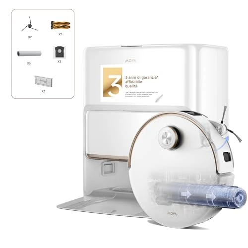 Oferta limitada: Mova Z60 Ultra Roller Complete Robot Aspirador, con fregado HydroForce, tecnología AutoShield, chasis LiftPro y Sistema StepMaster 2.0, 28.000 Pa de succión y friega con el Sistema DuoSolution de 899.00 € a 899.00 € (ahorro 0.00%)