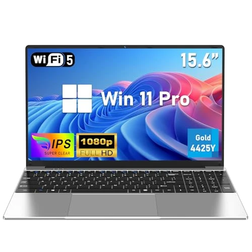 FUNYET 2026 Laptop, 39,6 cm (15,6 Zoll), 8 GB RAM 256 GB SSD, Pentium Gold 4425Y Laptop, IPS FHD 1920 x 1080 Notebook, 180° offener Verschluss, 5000 mAh, TF-Kartensteckplatz, Student