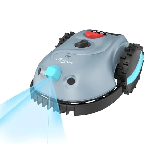 YARDCARE V100 Robot Tagliaerba Senza Filo Perimetrale, Navigazione Visiva, Evita gli Ostacoli(150 tipi), Robot Tosaerba a Batteria da 4,0 Ah con Lama di Ricambio, Adatto a Piccoli Giardini