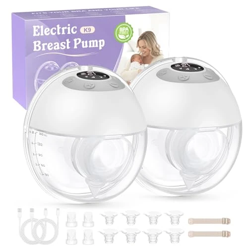 Offerta a tempo: Haokoo Tiralatte Elettrico Indossabile Senza Mani - Tutto in Uno Tira Latte Neonati Elettrico per Uso Quotidiano e Lavoro, Senza BPA, 4 Modalità 12 Livelli, Flange 17/19/21/24/27 mm, 2 Pezzi - 40% da 141.65 € a 84.99 €