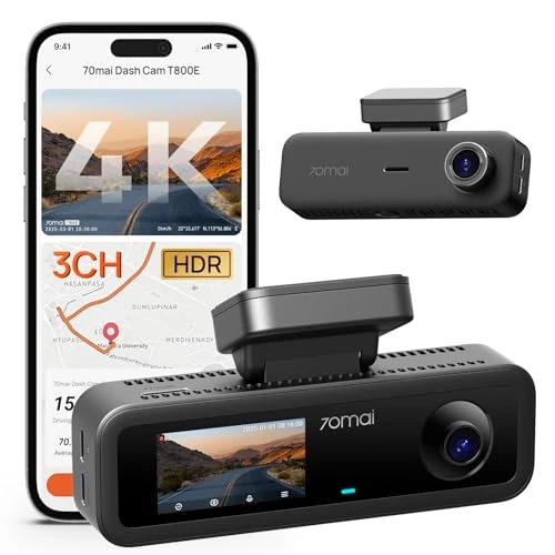 Zeitlich begrenztes Angebot: 70mai T800E 4K Dashcam Auto 3-Kanal, 4K+1080P+1080P Vorne Hinten Innen 3 Channel Autokamera mit HDR F1.55, IR Nachtsicht, Parküberwachung 24H, G-Sensor, Superkondensator (Enthält Keine Micro-SD-Karte) von 129.99 € auf 129.99 €