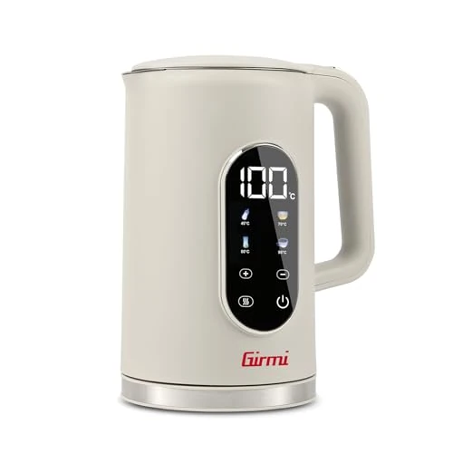 Oferta limitada: Girmi BL91 Hervidor de agua, 2200 W, 1,7 litros, recipiente de acero inoxidable, resistencia oculta, superpantalla, pantalla táctil, blanco de 53.94 € a 53.94 € (ahorro 0.00%)