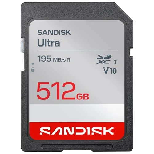 Offerta a tempo: SANDISK Ultra SDXC UHS-I Scheda da 512 GB (fino a 195 MB/s velocità di lettura, video full HD, V10, U1, C10) SANDISK Memory Zone App - 0.00% da 109.45 € a 109.45 €