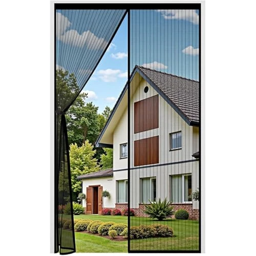Oferta limitowana: Auxmir Magnetyczna moskitiera 120 x 250 cm, zasłona na drzwi wejściowe do dziedzińca, rozszerzenie górna aktualizacja przeciw owadom oddychająca automatyczna blokada z drobną siatką, czarna z 149.99 zł na 43.26 zł (oszczędź 71.16%)