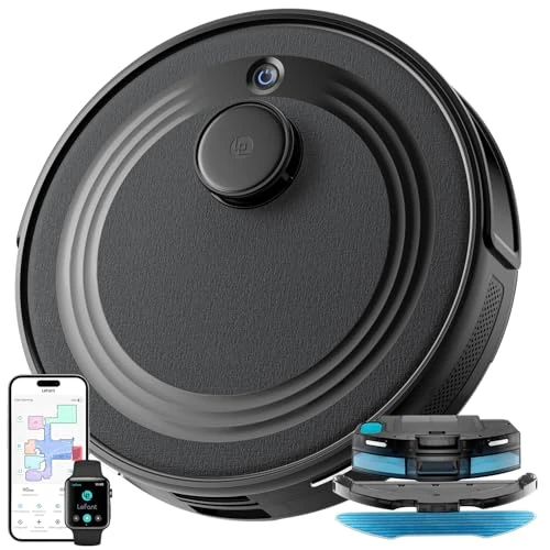 Offerta a tempo: Lefant M2 Robot Aspirapolvere Lavapavimenti con Navigazione Laser dToF, 6000Pa, Mappatura Intelligente, Evitamento Ostacoli PSD, Pulizia 2 in 1, Controllo APP/Alexa, Ideale per Peli Animali, Nero - 70% da 369.99 € a 109.99 €