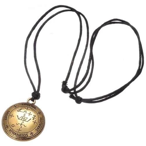 1 Stück klassische Siegel des Erzengels Michele Enochian Salomon Talisman Vintage Halskette für Herren Gold, Halskette günstiges Design