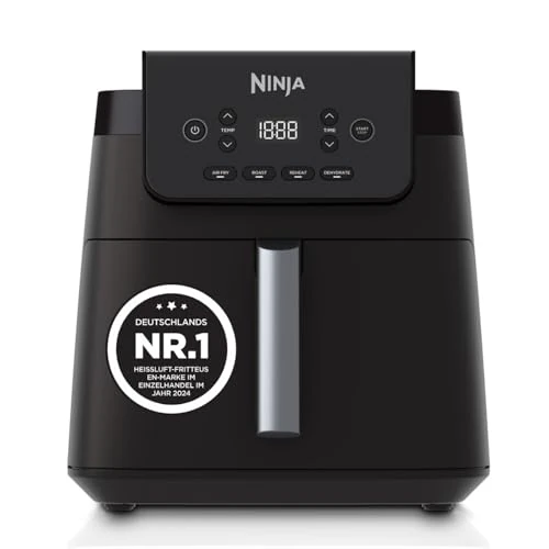 Offerta a tempo: Ninja Friggitrice ad aria calda, 6,2 l, senza olio, grande cassetto quadrato, arrosto, friggitrice ad aria calda, essiccazione, riscaldamento, digitale, antiaderente, cestello lavabile in - 30% da 99.90 € a 69.90 €