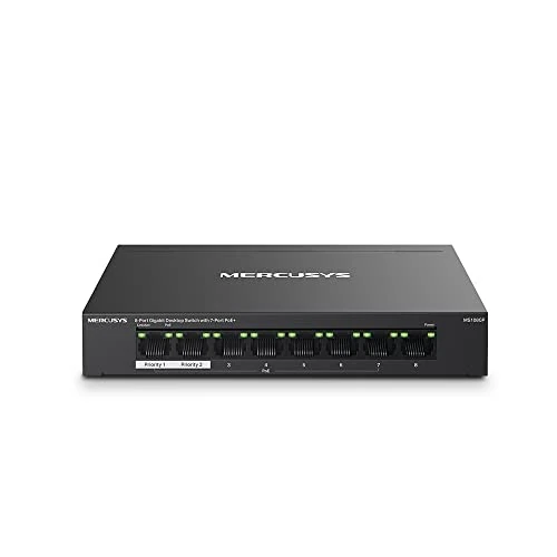 MERCUSYS MS108G Switch Ethernet 8 Porte Gigabit, Sdoppiatore Ethernet, Switch Gigabit per la Casa e l'Ufficio, Plug e Play, Montaggio Desktop