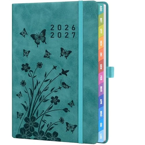 Offerta a tempo: Diario 2026 2027 – Agenda 2026 2027 Settimanale A5 – Diario Settimanale con Intervalli 30 Minuti, Planner Produttività, Organizer con Elastico e Porta Penna, per Lavoro e Uso Personale - 36% da 16.99 € a 10.82 €
