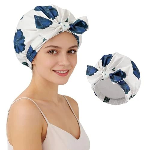 Offerta a tempo: HAGOT Cuffia Doccia per Donna, Cuffia Impermeabile per la Doccia Antiscivolo Asciugatura Rapida, Doppio Strato Riutilizzabile, Adatta a Capelli Lunghi, Corti e Ricci - 15% da 7.99 € a 6.79 €