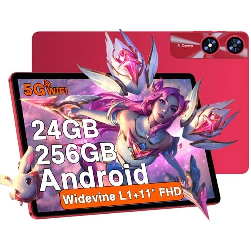 Android-Tablet, 27,9 cm (11 Zoll), 24 GB RAM, 256 GB ROM (2 TB TF), Octa-Core 2,0 GHz, Widevine L1, 5G WLAN, Bluetooth 5.0, 8000 mAh, 5 MP + 13 MP, 1280 x 800 FHD IPS, Gesichts-ID, Typ C, AGPS, Tablet