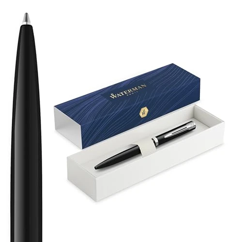 Offerta a tempo: Waterman Impression Penna a sfera | Punta media con ricarica inchiostro blu | Lacca nera con finiture placcate in palladio | Confezione regalo - 16% da 24.21 € a 20.38 €