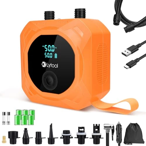 Offerta a tempo: Lytool Pompa SUP Elettrica 50 PSI Alta Pressione, Gonfiatore Paddle 12VDC, Gonfiaggio e Sgonfiaggio Automatico a 3 Stadi, Arresto Automatico, Cavo Accendisigari 3M per Kayak,Materasso,Bici, Moto, Auto - 11% da 108.99 € a 96.99 €