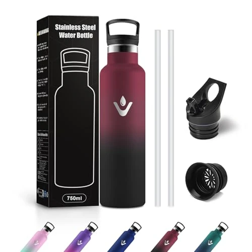 Limited-time offer: JAPORIA Drinking Bottle 750 ml, Thermos Flask with Straw, Leak-Proof Insulated Flask, BPA-Free, Suitable for Carbonated Drinks, for School, Bubble from 19.51 £ to 19.51 £ (save 0.00%)