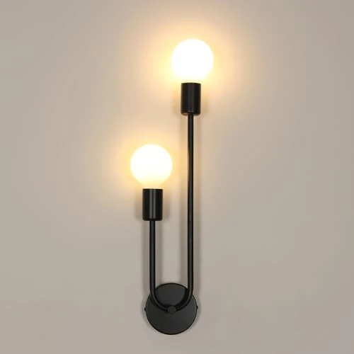 Oferta limitada: Riserva Aplique de Pared Interior Vintage E27, 2 Luces Negra de 22.99 € a 22.99 € (ahorro 0.00%)