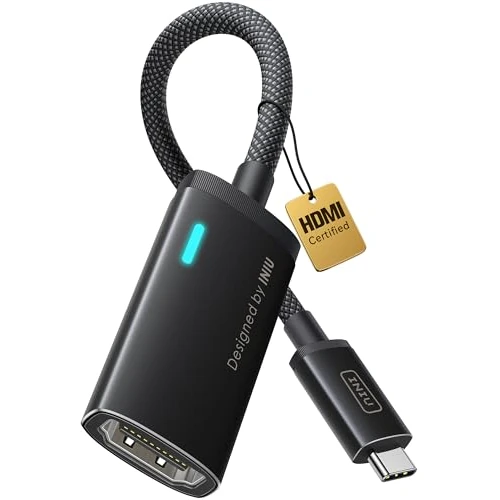 Offerta a tempo: INIU Adattatore USB C a HDMI, Certificato HDMI Ufficiale con LED di Diagnostica Intelligente, 4K@60Hz Cavo per MacBook, iMac Laptop, iPad iPhone Samsung Steam Deck Gaming Monitor Thunderbolt 3/4 Ports - 5% da 13.53 € a 12.85 €