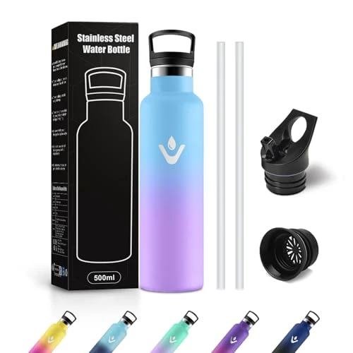 Offerta a tempo: Borraccia Acciaio Inox 750ml, Termos con Cannuccia, a prova di perdite, Riutilizzabile, senza BPA, per Viaggio, Campeggio, Gimnasio - 37% da 18.99 € a 12.00 €