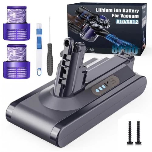 Zeitlich begrenztes Angebot: Morpilot 8000mAh Akku für Dyson V10 SV12, Ersatzakku für Animal Motorhead Absolute Fluffy Extra Cyclone Akku-Staubsauger mit 2 Filtern von 55.99 € auf 55.99 € (0.00% Rabatt)