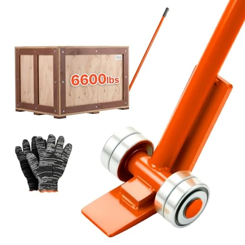 Limited-time offer: VEVOR 2 Pack Prylever Bar, 6600 lbs Weight Capacity, 56 Inch Carbon Steel Handle Lever Dolly, Pry Lever Bar with Wheels for Large Pallets, Heavy Items, Concrete Blocks, Heavy Duty Equipment Handling from 54.67 £ to 54.67 £ (save 0.0%)