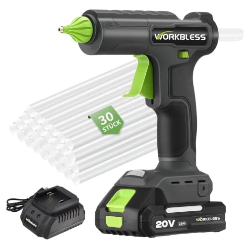 Zeitlich begrenztes Angebot: WORKBLESS Akku-Heißklebepistole 20V 100W MAX 100℃ Anti-Tropf Möbelmontage von 17.99 € auf 15.99 € (11% Rabatt)