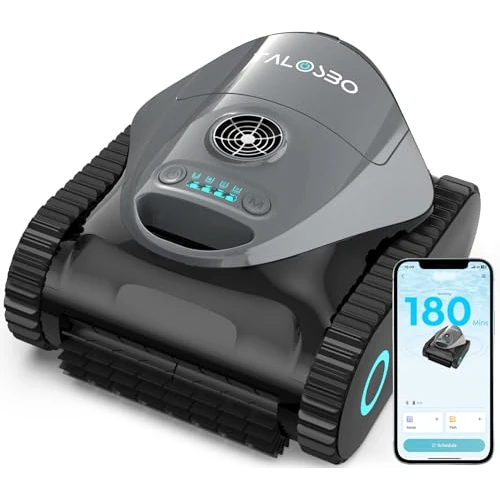 Offerta a tempo: (2026 Nuovo) Talosbo C1 Robot Piscina Pareti e Fondo, Linea d'acqua, Filtrante 180μm e Spugna 35ppi, 180 Min d'Autonomia, Robot Piscina Senza Fili con Controllo APP, per Piscine fino a 150 m² - 0.00% da 499.99 € a 499.99 €