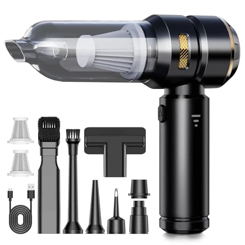 KITBEZN Odkurzacz ręczny, 26 kPA, akumulatorowy, bezprzewodowy, 4 w 1, 3-biegowy, mini odkurzacz z bezszczotkowym silnikiem do czyszczenia samochodu, domu, sierści zwierząt, sofy