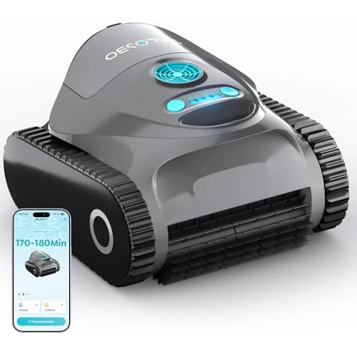 Offerta a tempo: TALOSBO C1 Robot Piscina Pareti e Fondo, Doppio Filtro, Autonomia 170-180 min, 3 Motori, Aspirazione Potente, Controllo App, Aspiratore Piscina Fino a 150 m² - 0.00% da 469.99 € a 469.99 €