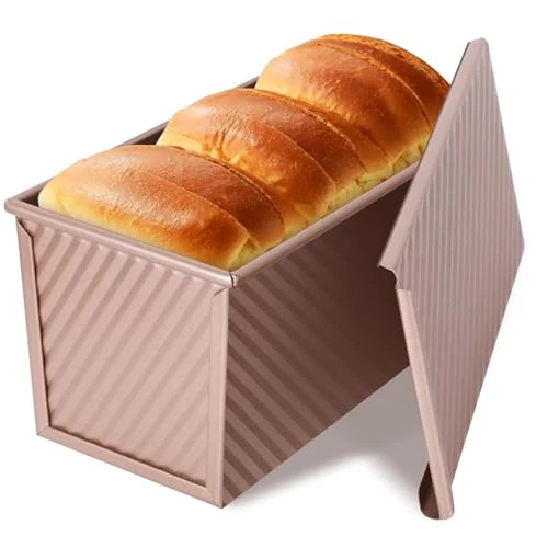 Offerta a tempo: VINATO Stampo per Pane in Cassetta, (21x11x11 cm) Grande Capacità, Acciaio al Carbonio con Coperchio Antiaderente, Teglia per Pane Tostato Plumcake, e Panificazione - 0.00% da 14.99 € a 14.99 €