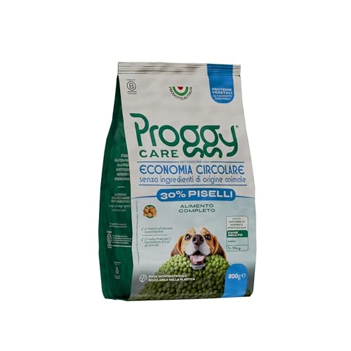 Offerta a tempo: PROGGY CARE – Crocchette per Cani Adulti, 800 g, Alimento Completo 100% Vegetale da Fonte Proteica di Leguminose, Gusto Piselli, per Cani di Taglia Mini (3–10 kg) - 17% da 4.79 € a 3.98 €