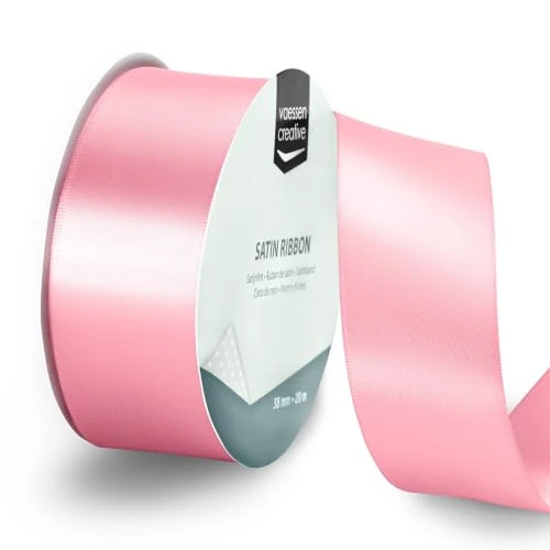 Limited-time offer: Vaessen Creative Satin Ribbon Light Pink - 65.6 ft x 1.5" - Thin Ribbon for Gift Wrapping and Crafting from 7.77 £ to 7.77 £ (save 0.00%)