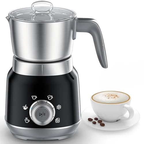 Zeitlich begrenztes Angebot: 6-in-1 Elektrischer Milchschäumer und Dampfer mit abnehmbaren Bechern, Automatischer Kalter und Warmer Schaumbereiter für Latte Macchiato/Cappuccino/Heiße Schokolade, Spülmaschinengeeignet von 49.99 € auf 42.49 € (15% Rabatt)