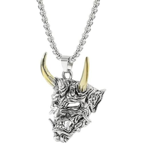 Collar de hombre de acero inoxidable plateado negro colgante cuerno de diablo regalo para niños moda joyería para hombre Practical Treatment