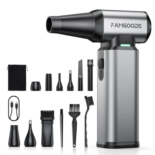 Souffleur Air Comprimé, 180000 TR/Min Souffleur PC avec Batterie 7500mAh, 3 Vitesses Réglables Mini Souffleur sans Fil Puissant, Souffleur de Poussière pour PC, Clavier, Voiture, Maison