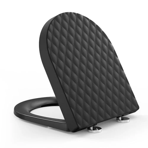 Oferta limitowana: YEAUPE PRO Deska sedesowa w kształcie litery D [krótka], deska sedesowa o strukturze rombów, opuszczanie deski sedesowej Soft-Close, powierzchnia odporna na zarysowania, zdejmowana i łatwa w z 131.47 zł na 131.47 zł (oszczędź 0.00%)