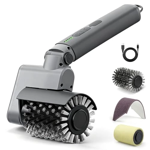 Oferta limitada: Kit de Cepillo Eléctrico para Barbacoa 3 en 1 – Limpiador de Parrilla Inalámbrico con Cabezales de Metal Reforzados – 2 Horas de Batería, Impermeable y Apto para Lavavajillas – Color Gris Claro de 69.99 € a 44.99 € (ahorro 36%)