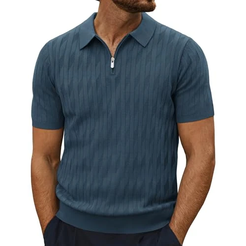 Limited-time offer: PJ PAUL JONES Mens Polo Shirts Stretch 1/4 Zip Knitted Tshirt Golf Tops from 22.99 £ to 19.54 £ (save 15%)