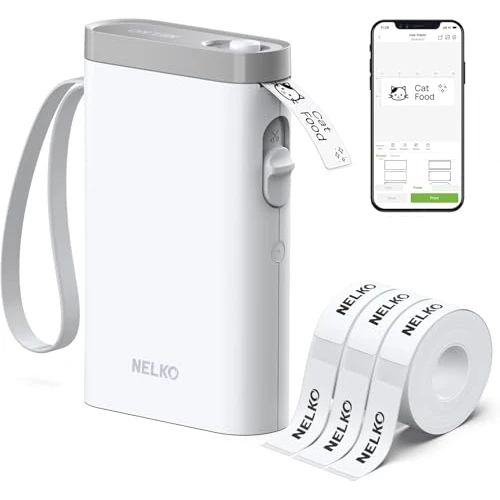 Offerta a tempo: Nelko P21 Stampante per Etichette Portatile, Incluso 3 Rotolo, Bianco - 33% da 39.99 € a 26.99 €