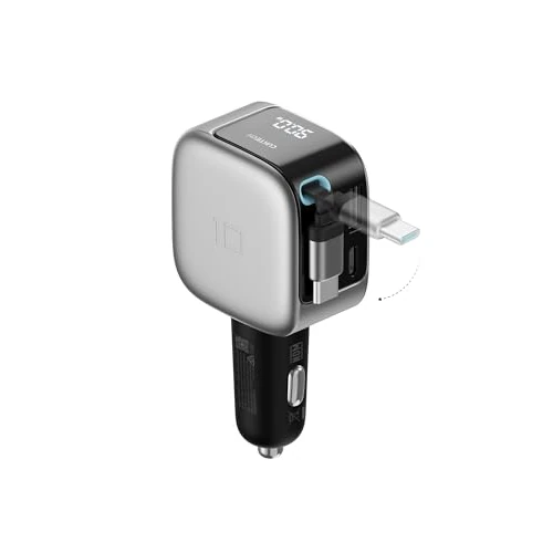 Offre limitée : CUKTECH 90W 3 en 1 Chargeur Allume Cigare USB-C Rétractable avec Écran LED, Moniteur Puissance/Tension, Chargeur Voiture GaN Charge Rapide PD 3.0, pour MacBook, iPad, iPhone 17/16, Galaxy S25, Xiaomi de 26.99 € à 25.64 € (5% de remise)